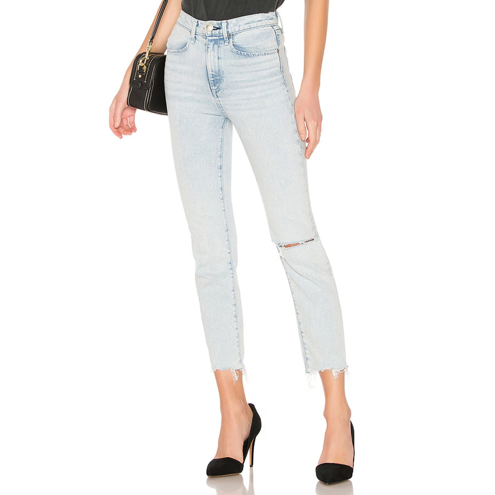 Rag & Bone Ankle Cigarette Jean‎ Light Wash Dean Rinse Frayed Hem 26 Indie Luxe